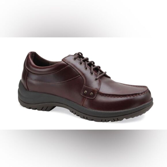 Dansko Wyatt Oxford Men's EUR Sz 48 US 15 Brown Leather Nonslip Lace Up Shoe - Picture 1 of 6